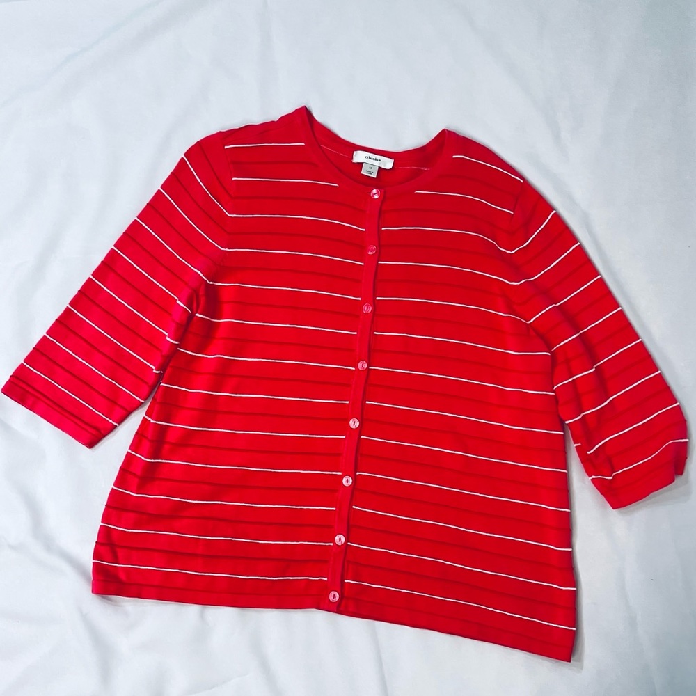 CJ Banks pink button down Cardigan Sz 1x